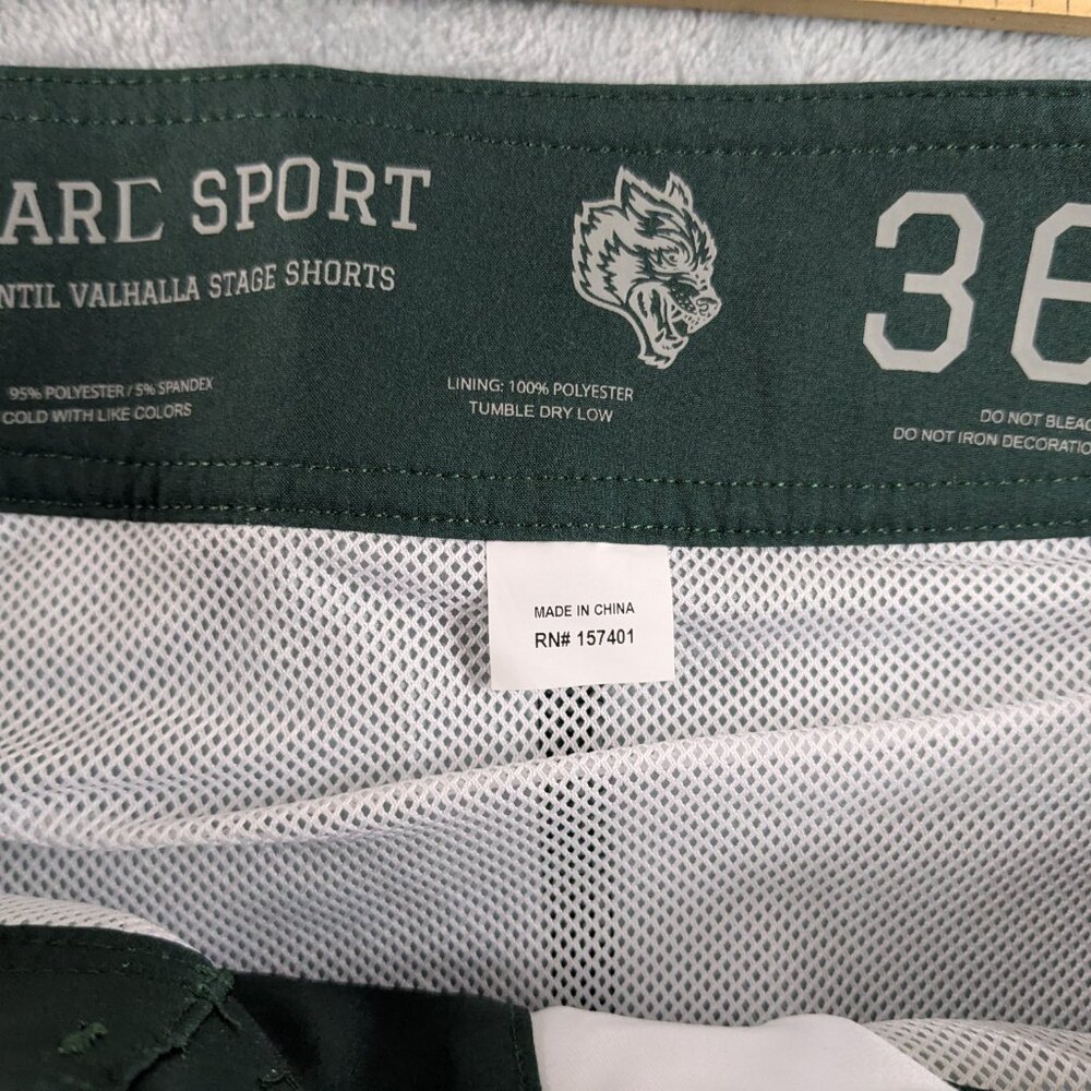 Darc Sport Wolves Board Shorts Mens 36 Green Black Lined Valhalla Stage Wolves - Picture 10 of 13
